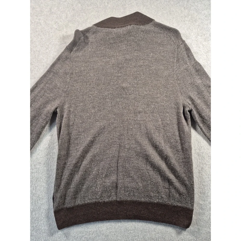 Brooks Brothers Sweater Men's Large Extra Fine Italian Merino Wool 1/4 Zip